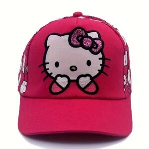 New red kids Sanrio Hello Kitty cat baseball cap hat